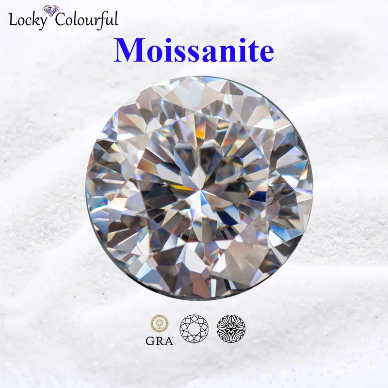 Moissanite Round Shape D Color 9 Hearts and 1 Flower Cutting VVS1 with GRA Certificate Charms Beads for Jewelry Making Materials