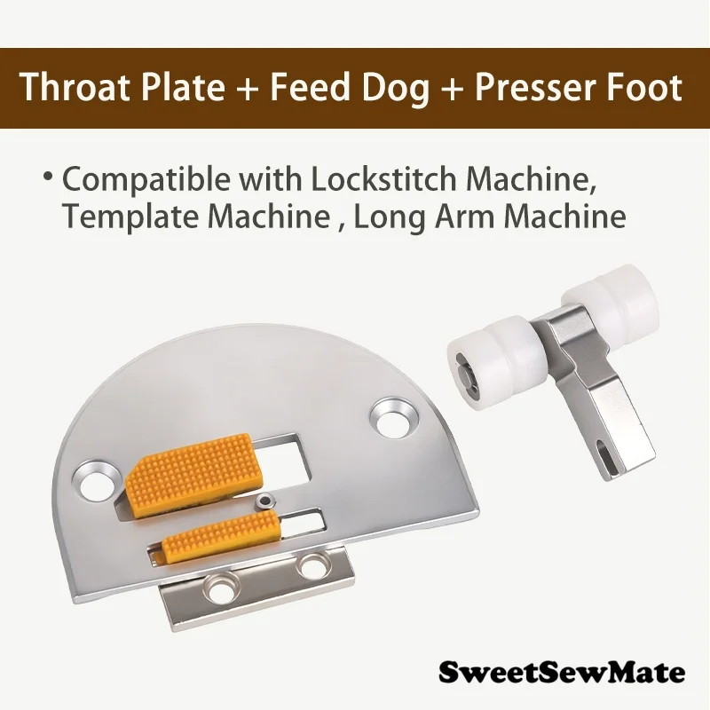 K-2 Template Gauge Set Needle Plate 4mm Feed Dog Presser Foot Universal for Lockstitch & Template & Long Arm Machine Parts