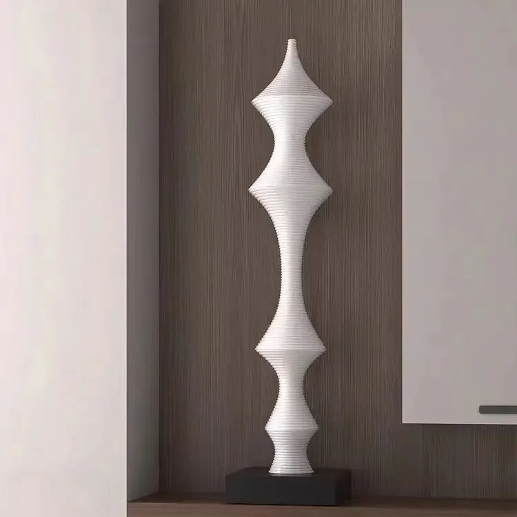 Light luxury modern abstract black and white geometric floor ornaments TV cabinet living room study entrance hotel club decorati