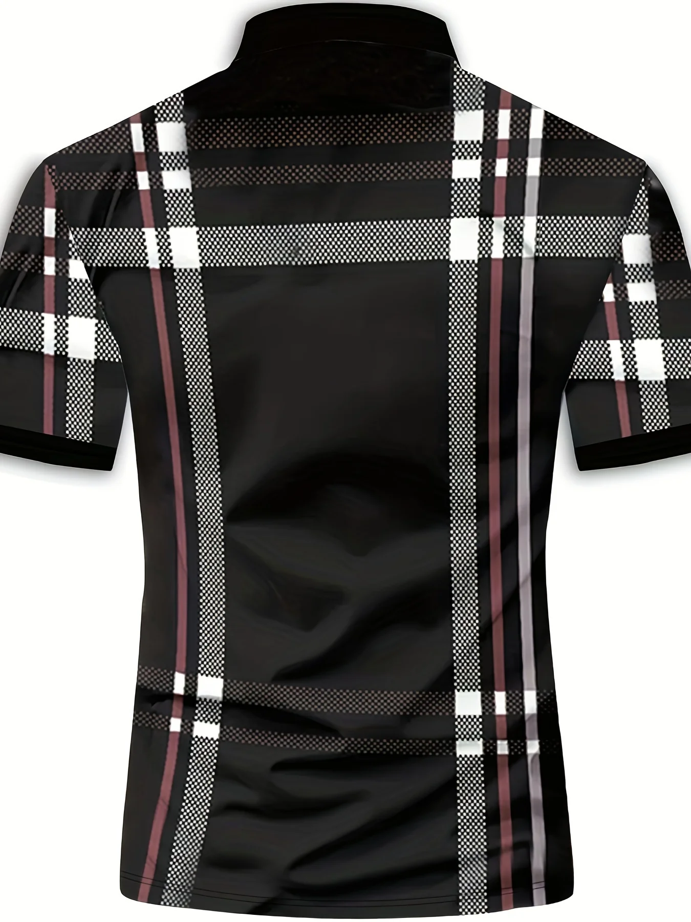 Men\'s casual simple polo shirt sports golf shirt 3D printing striped pattern summer daily lapel short sleeve top outdoor sports