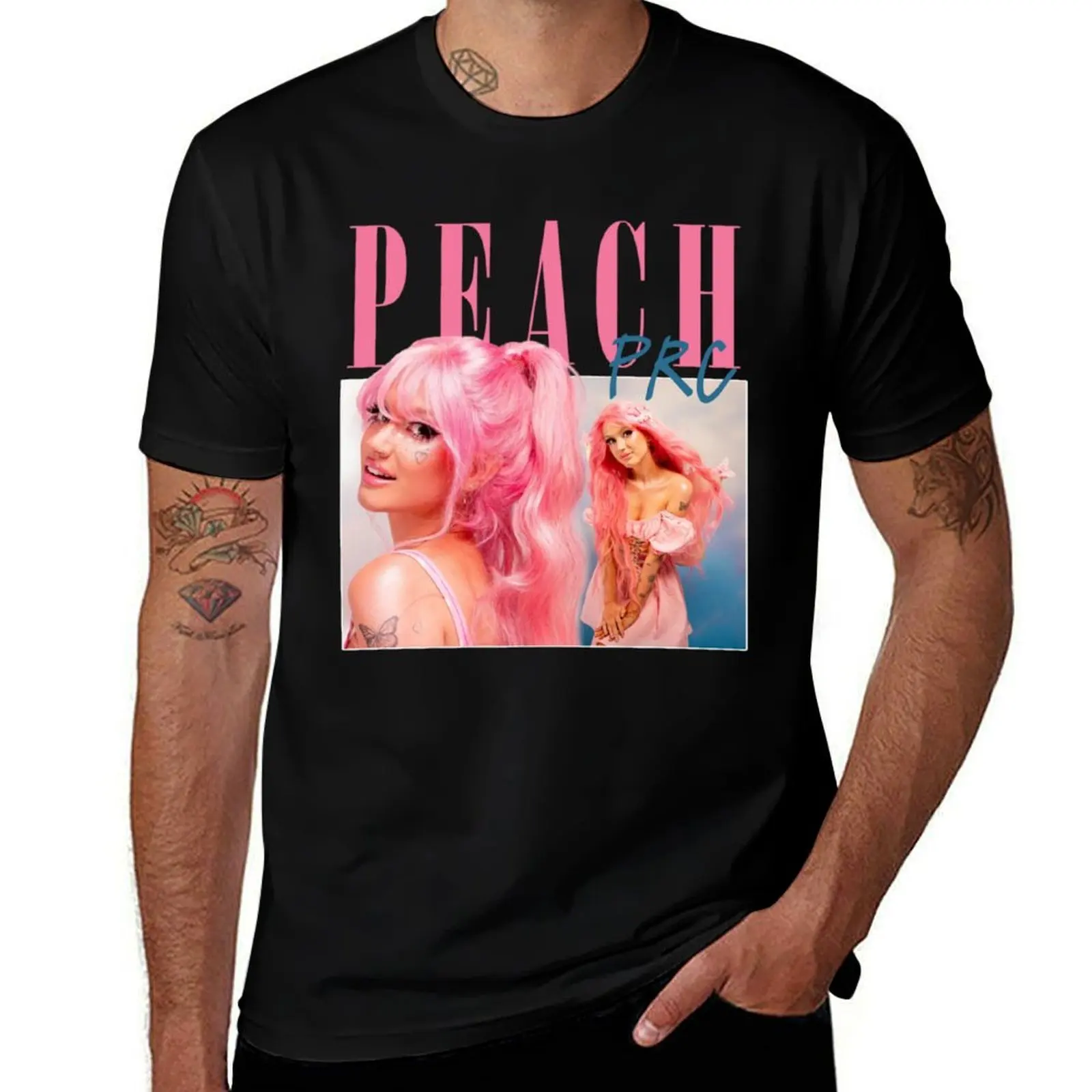 

peach prc retro bootleg T-Shirt printed t shirts for man T-Shirt