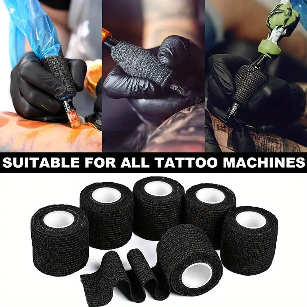 Colorful Tattoo Grip Bandage Cover Wraps, Nonwoven Tapes, Waterproof, Self Adhesive, Finger Protection, Tattoo Accessories