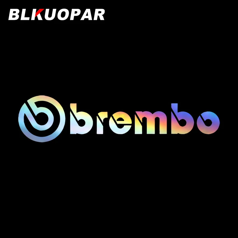 BLKUOPAR para pegatinas de coche Brembo, gráficos troquelados, protector solar impermeable, oclusión, pegatina láser para arañazos, decoración de parachoques de ventanas