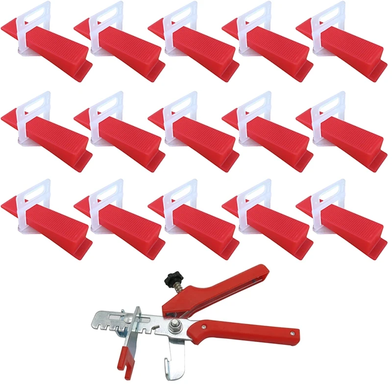 

401Pcs Tile Leveling System 2mm 300Pcs Clips+100Pcs Wedges +1Piece Plier Plastic Tiling Tools Tile Spacer