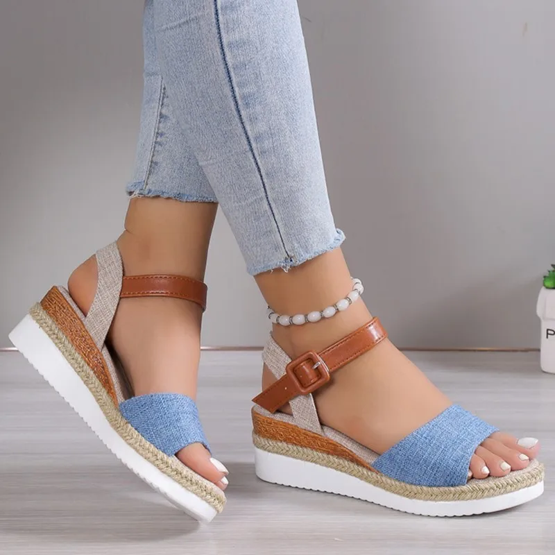 Summer Woman Sandals Shoes Soft Shoes Woman Elegant Sandals Woman Wedge Ladies Shoes Party Footwear Female Women Sandal image 3