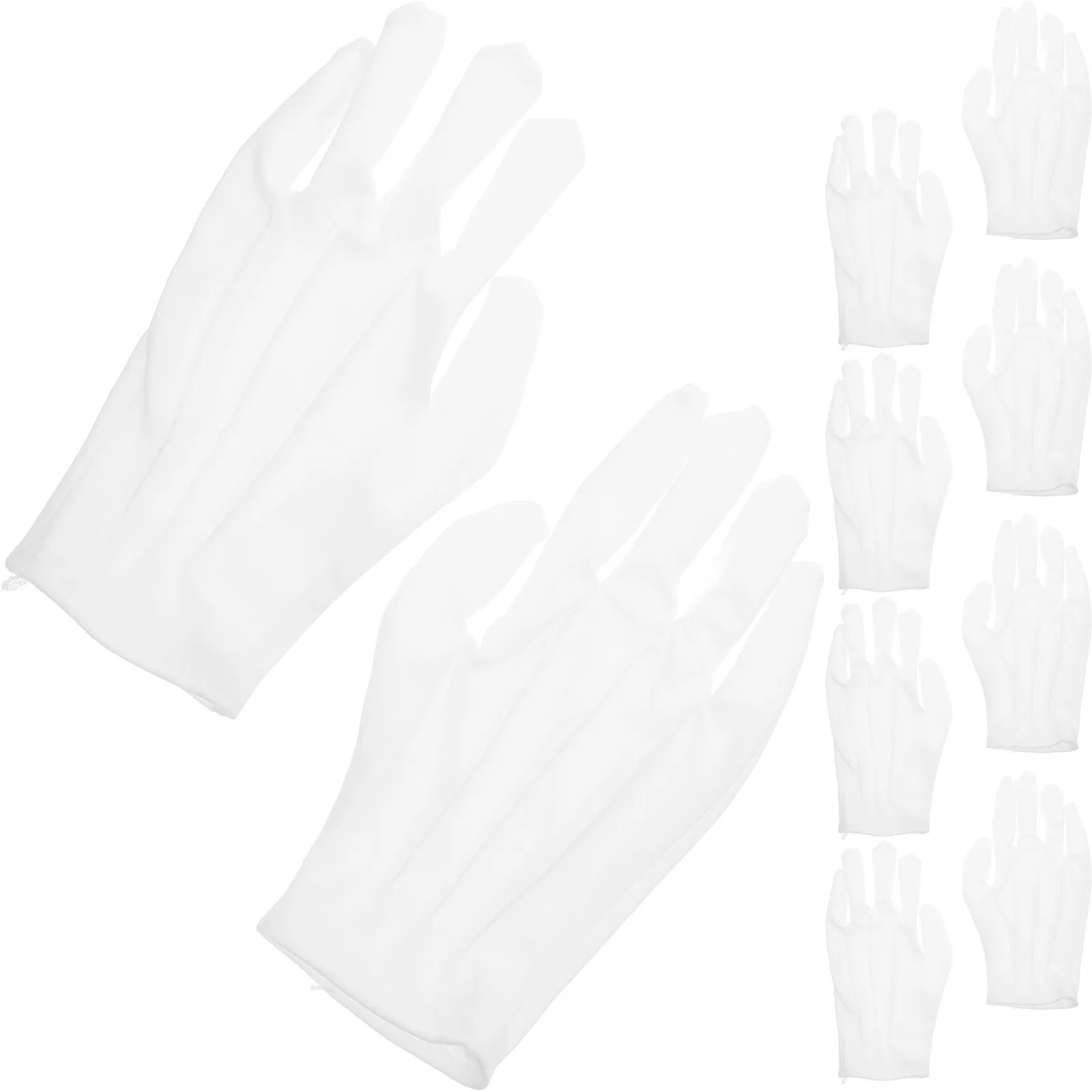

10Pairs Dustproof Gloves White Breathable Protective Gloves for Jewelry Handling Watches Antiques Performance Store Use