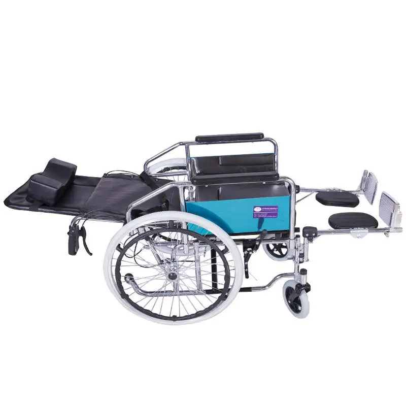 High Quality Factory Low Price Foldable Rollator Wheelchair Leather Commode Manual Wheelchair Lightweight Wheelchair