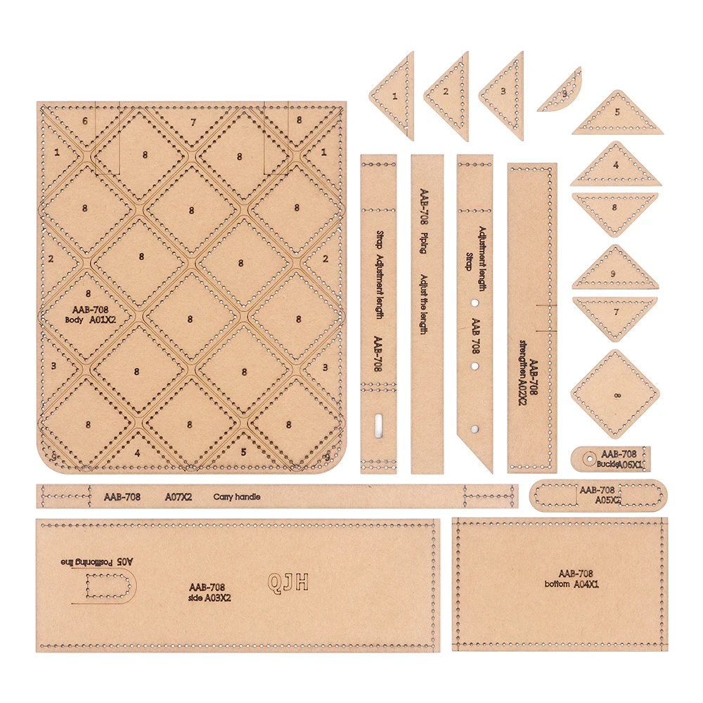 DIY Sewing Patchwork Hand Bag Patterns, Leather Shoulder Bags Kraft Paper Templates, DIY Paper Patterns Molds view 2