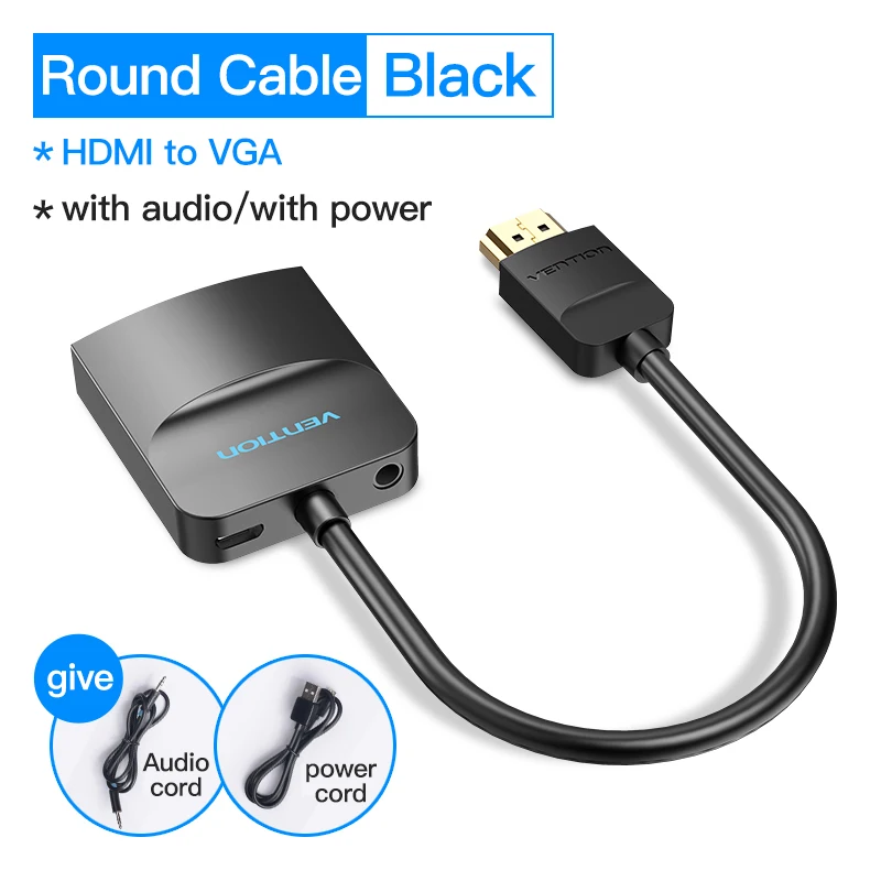 Ventie HDMI naar VGA Adapter 1080P HD Male naar VGA Female Converter Met 3.5 Jack Audio Kabel voor Xbox PS4 PC Laptop Projector