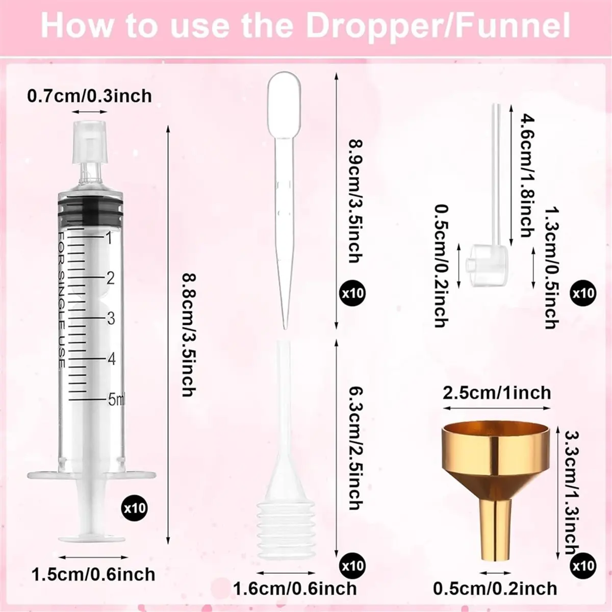 مجموعة أدوات إعادة تعبئة العطور مكونة من 50 قطعة، مجموعة نقل موزع العطور البلاستيكية للزجاجة الصغيرة السائلة #5