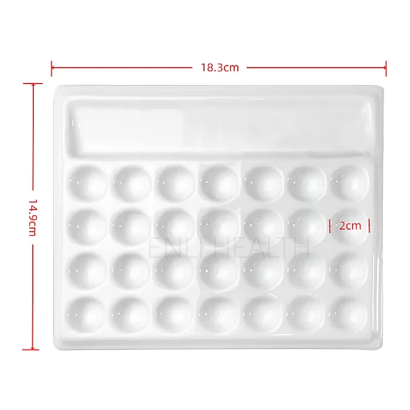 Dental Lab Equipment 28slot Imitation Ceramic Palette Denture porcelain Powder Glaze Paste Palette Tray With Cover Dental Tool