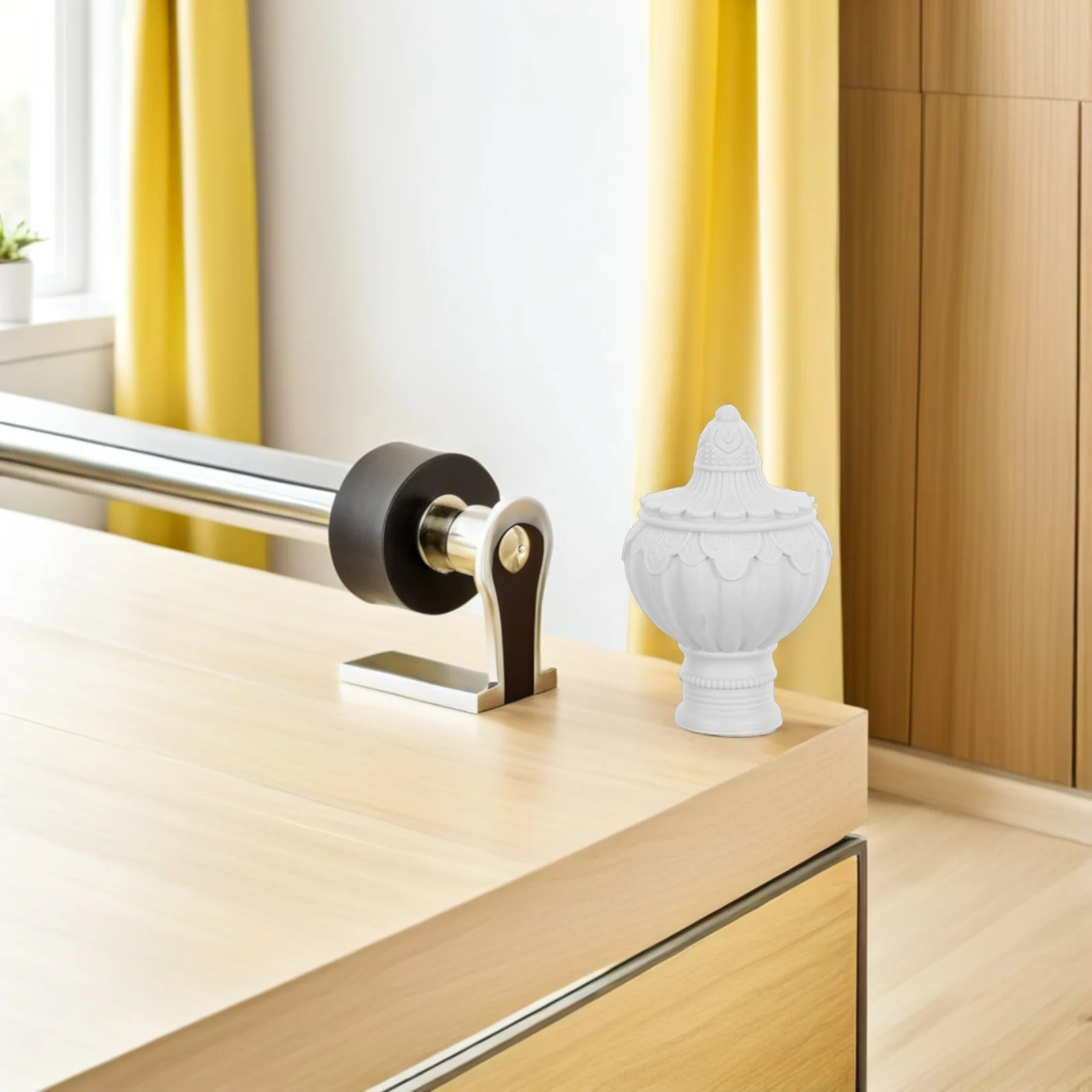 

20Pcs Vintage Flower Pattern Curtain Rod End Caps Plastic Fit 26-28Mm Curtain Poles Decorative Finials Replacement for Window