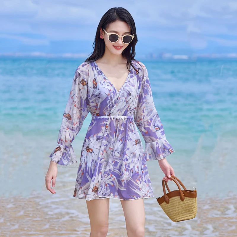 

Three Piece Swimwear Women Under Wire Two Piece Swimsuit With Coverups Push Up Sexy Shorts Swimming Suit Vocation Beachwear