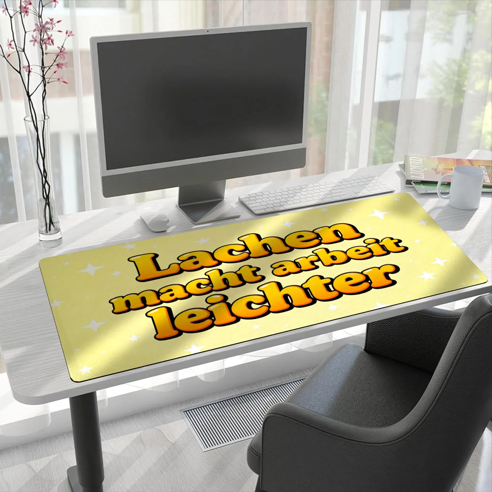 Pc Gaming Yellow - Grote gele ster gaming-muismat antislip rubberen
