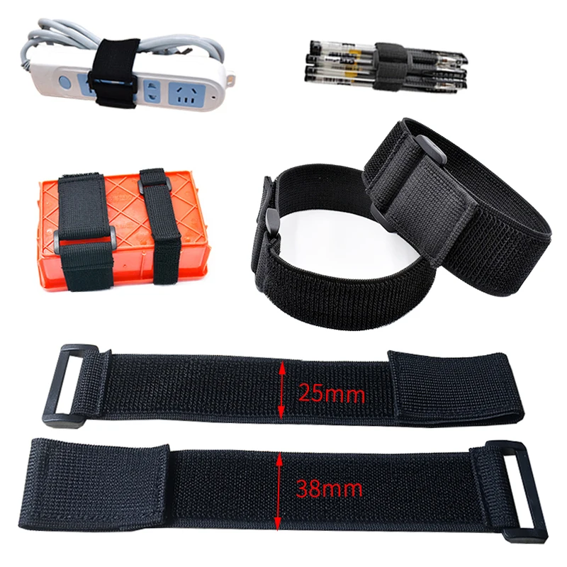 Customizable Elastic Reverse Buckle Magics Nylon Elastic Band Hook Loop Cable Ties  Straps Sticky Fastener Tape липучки