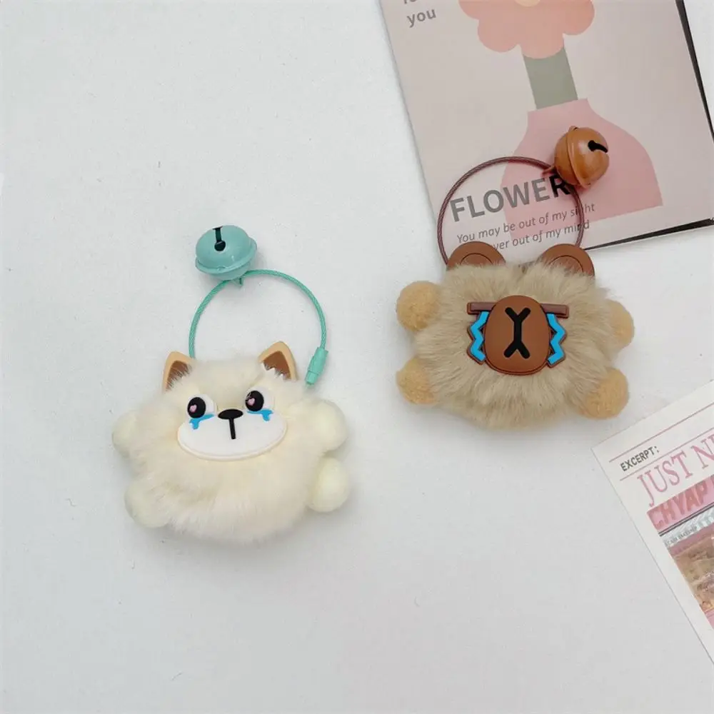 Jewelry Accessories Rabbit Fur Capybara Fur Keychain Dog Hairy Bunny Key Ring Panda Alloy Ring Fluffy Capybara Pendant Bag Charm