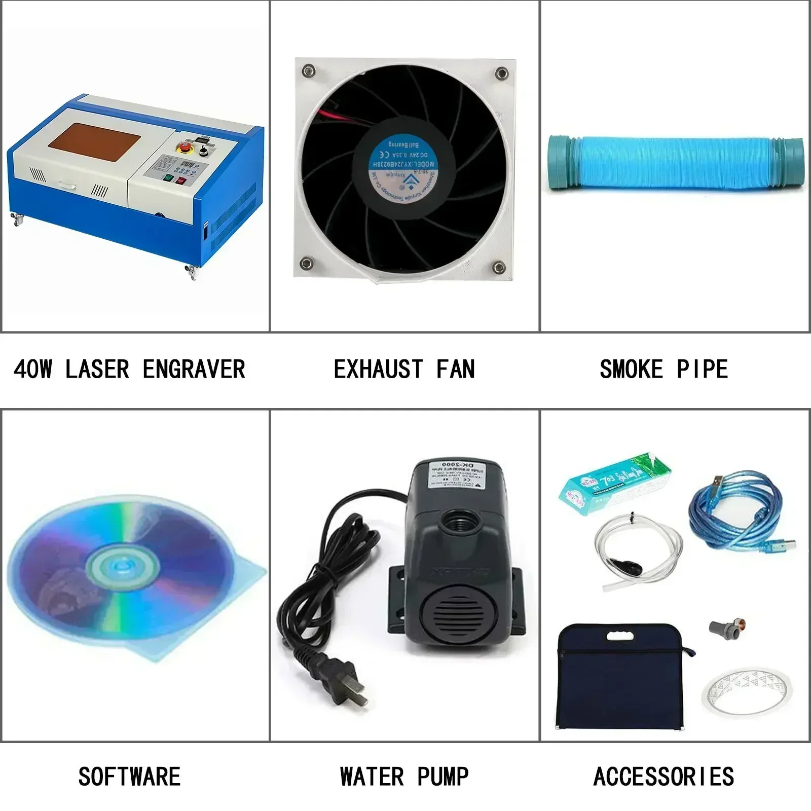 VEVOR 40W CO2 Laser Engraving and Cutting Machine, 220V Desktop, USB Direct Connection, Cooling System Included