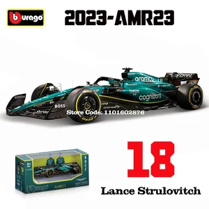 Bburago-Modell der Cast League, Sammelspielzeug, 1:43, F1, Aston Martin, Aramco, F1-Team, AMR23, 2023, #14, Alonso, #18 8 Hauptverkaufsautos Formel 1 - №7