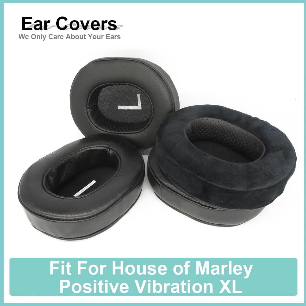 Earpads For House of Marley Positive Vibration XL Headphone Earcushions Protein Velour Sheepskin Pads Foam Ear Pads Black Comfor 