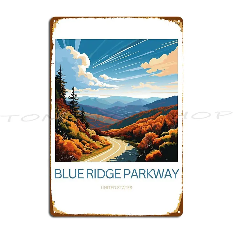 Blue Ridge Parkway United States Of America Metal Plaque Poster Cinema Cave Create Party Printing Tin Sign Poster