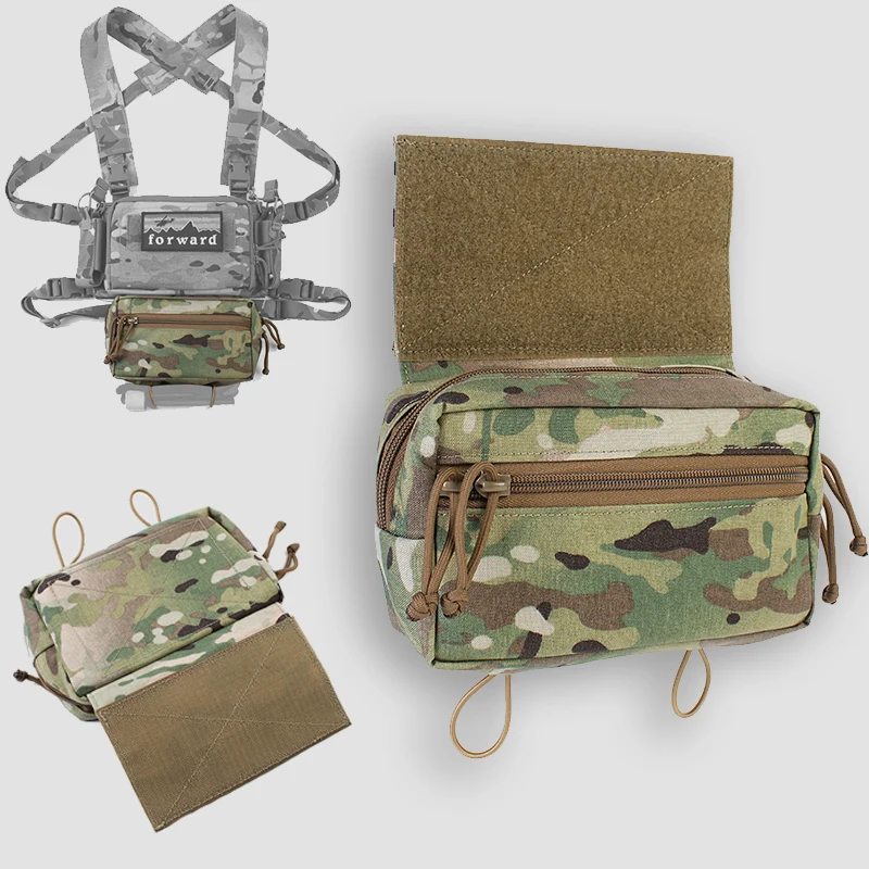 Tactical MOLLE Bottom Vest Pouch SACK Mk4 Type Assault Back Panel Pouch Airsoft Gear Tactical Chest Rack, Lower Hanging Bag