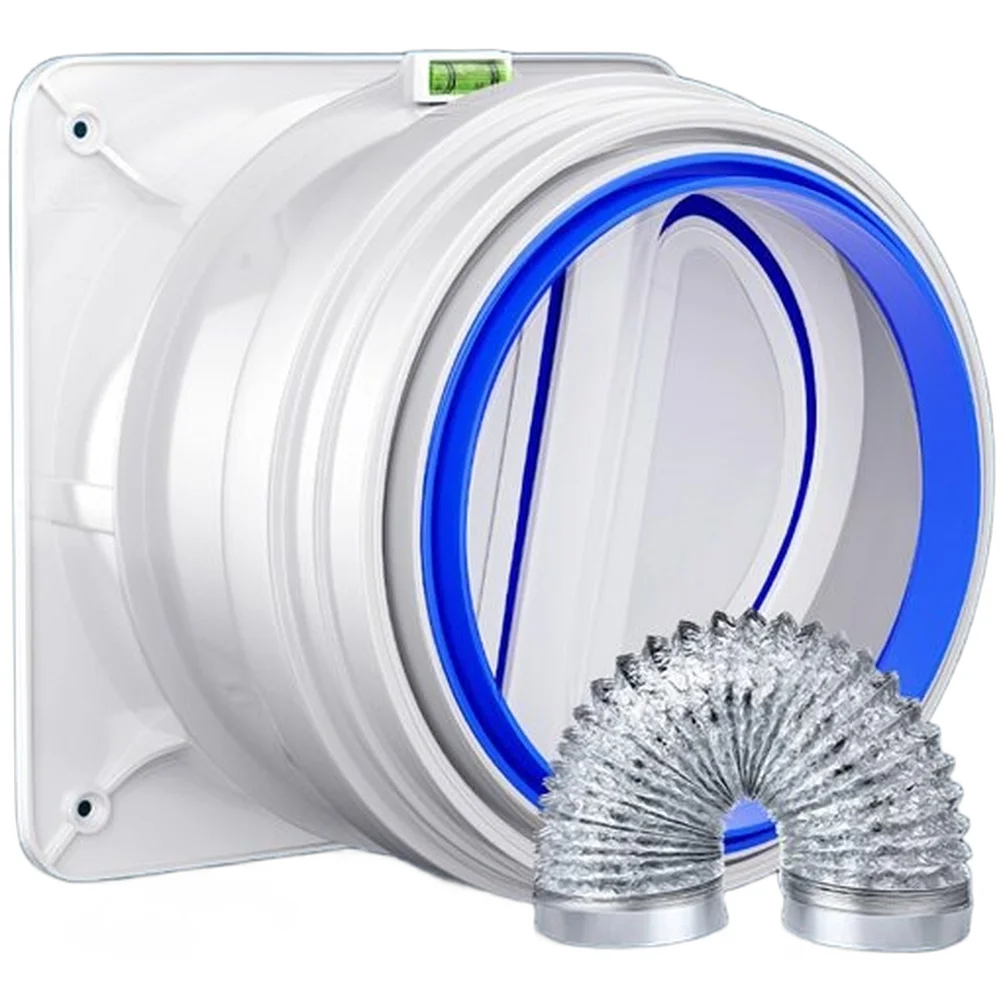 Double Sealed Kitchen Check Valve for Range Hood Smoke Ducts with Silicone Membrane and Spring Gravity Closure Blue 21x27x9cm
