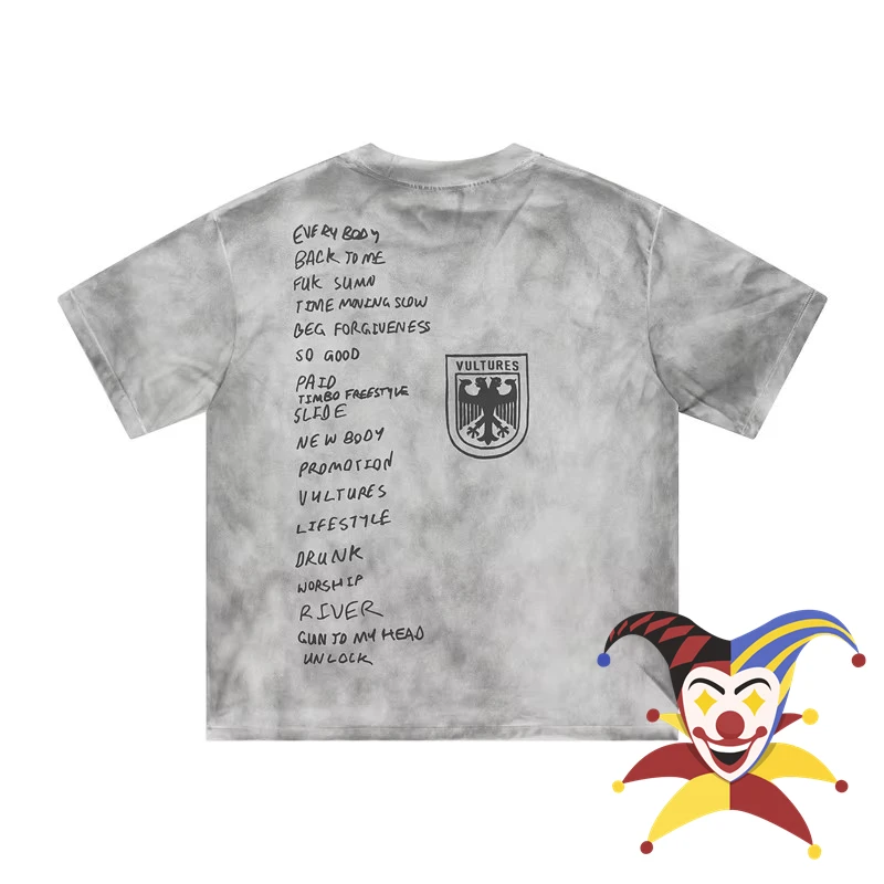 Vultures YZY Kanye West Washed Tie-dye футболка для мужчин и женщин футболка высокого качества футболки