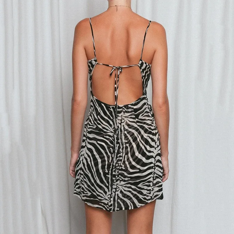 Sexy Zebraprint ter Dr Dames Faion Hoge Taille ort Rok Geen Sve Gedrukte Rok Europese Sle Kleding