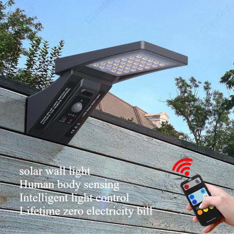 Creative New LED Solar Wall Lamp Outdoor Waterproof Automatic Sensing Wiring Free Villa Courtyard Wall Lamp Emergency Lighting