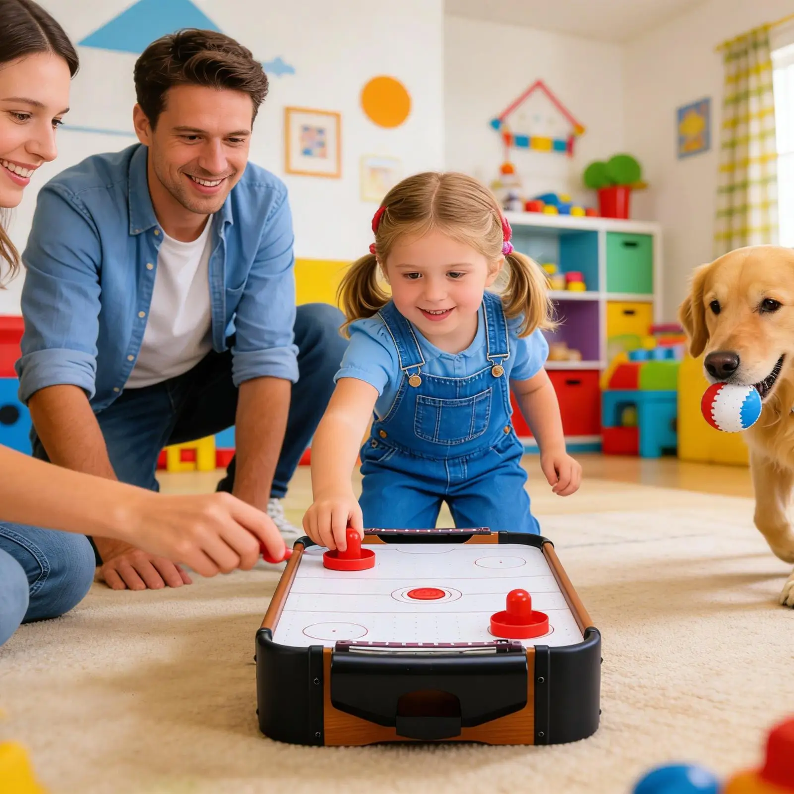 Kids Air Hockey Game Table Two-Player Strategy Game Air Hockey Arcade Table For Kids For Men Women Boys Girls Youth Teens
