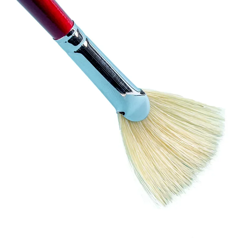 1pcs /9pcs Bristles Fan Brush Painting Oil Paintbrush Gouache Acrylic Watercolor Brush Professional Art Supplies