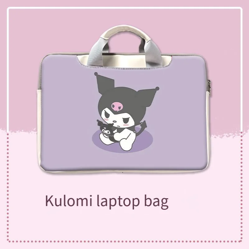 Sanrio Kuromi Laptop Bag Laptop Bag Apple Universal High Capacity Cute Anime Figure Kawaii Waterproof and Wear-Resistant New 24