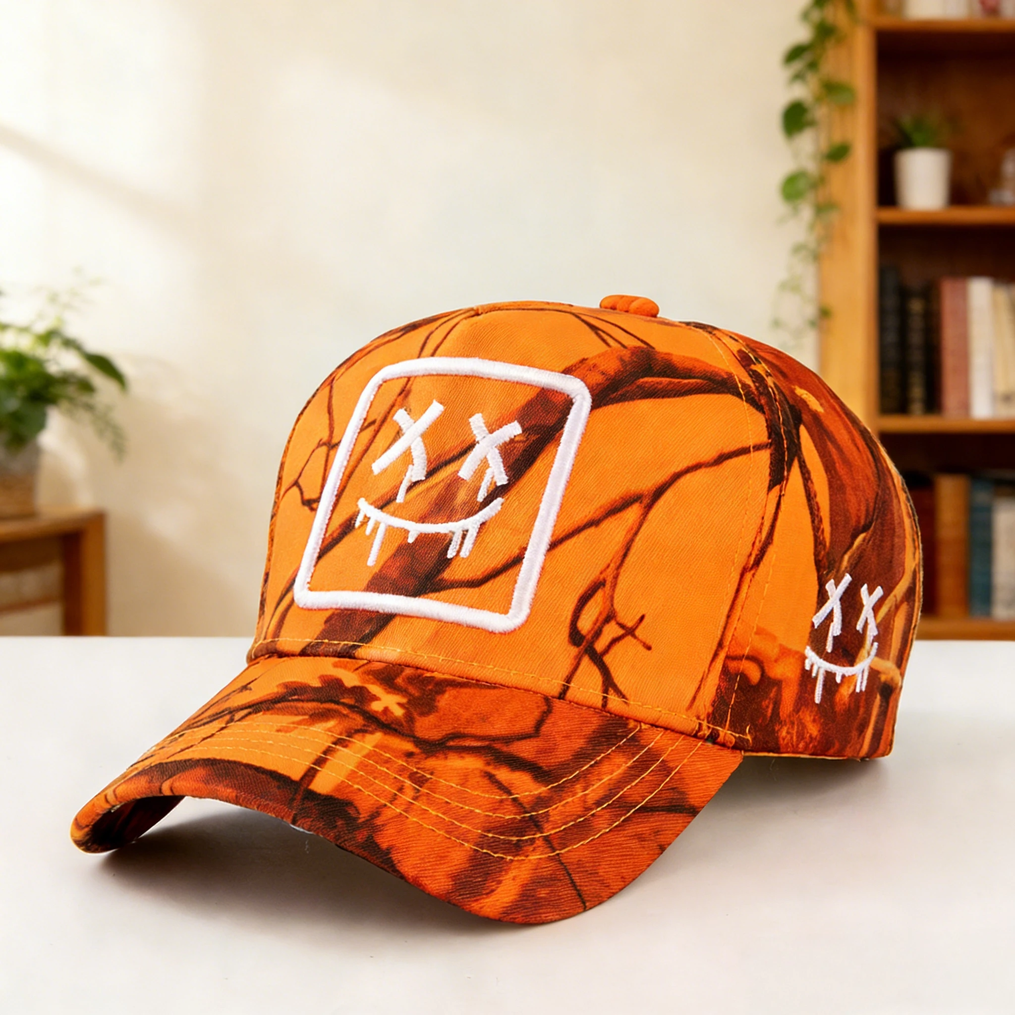 Stylish Camouflage Baseball Caps and Fashionable Badges - Adjustable Back Closure, Breathable Fabric, Perfect for Casual Wear