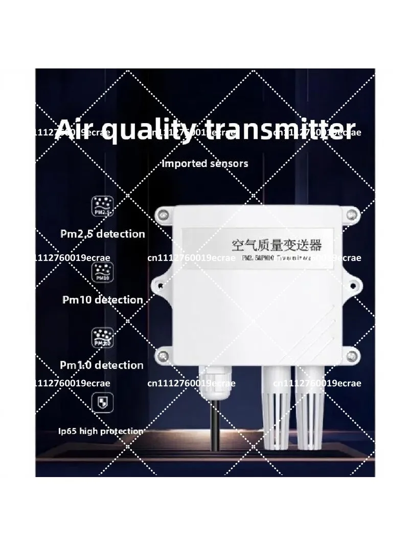 Air Quality Sensor Transmitter PM2.5 PM10 Monitor 0-1000μg/m³ with 0-10V 4-20mA RS485 Modbus Output 10-30V