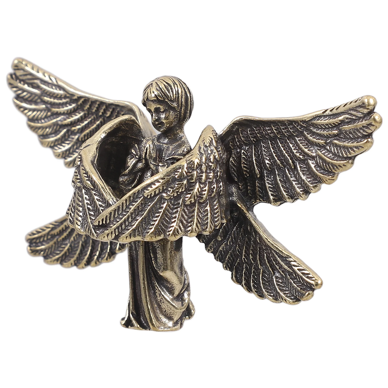 

Brass Angel Statues Vintage Cupid Decor Creative Desktop Ornament Figurine Craft Indoor Tabletop Angel Shaped Decor Mini Model