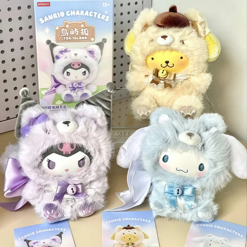 

Подлинная плюшевая виниловая глухая коробка серии Sanrio Island Fox Kawaii Kt Kuromi Mylody, фигурка Mystery Box, сумка, подвеска-сюрприз Xmax, подарок