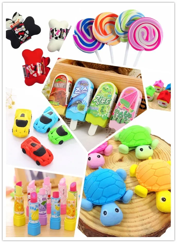 1pcs/pack 3D Cartoon Rubber Is Comfortable Kawaii Stationery Eraser Student Kids Gifts School Supplies