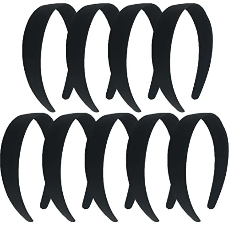 

9 Pcs Satin Headbands 1 Inch Wide Headband Colorful Hard Hair Bands for Women and Girls
