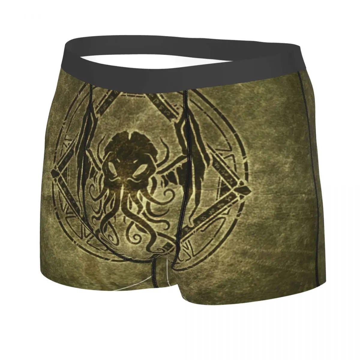 Custom Cthulhu Design Old Leather Boxers Shorts Men Horror Dark Monster Briefs Underwear Fashion Underpants