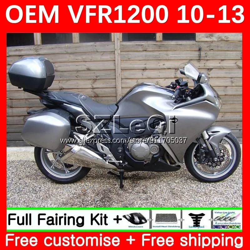 Injection For HONDA Crosstourer VFR 1200 RR CC VFR1200RR Gloss Silver 10 11 12 13 59No.73 VFR1200 RR 2010 2011 2012 2013 Fairing