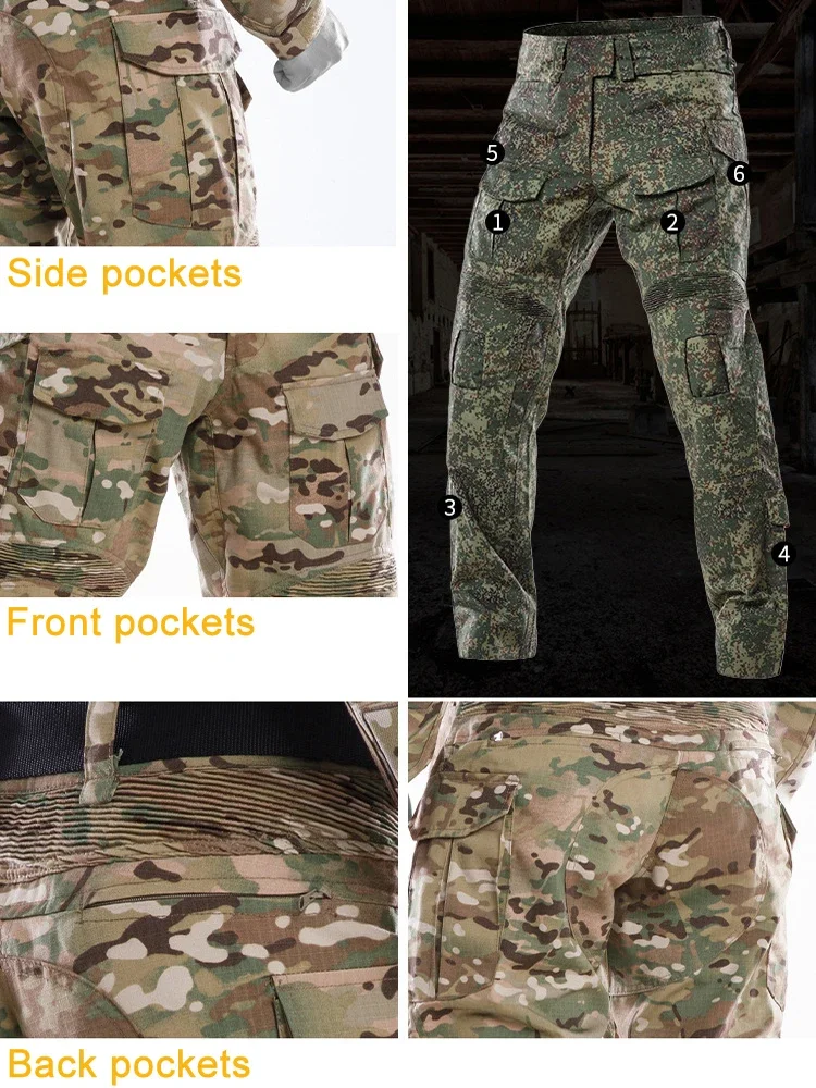 Mens G4 Combat Tactical Pants Multiple Pockets Wear Resistant Casual Cargo Work Wear Male Waterproof Outdoor Hiking Trousers New