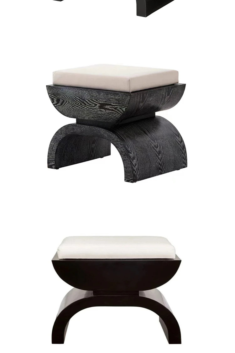 Nordic solid wood square stool creative tea house...