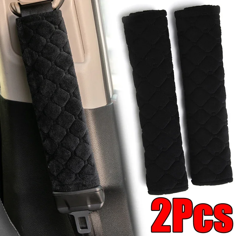 2Pcs Universal Plush Car Shoulder Pad Car Safety Seat Belt Covers for Adults Kids Safety Belt Cover Auto Interior Accessories