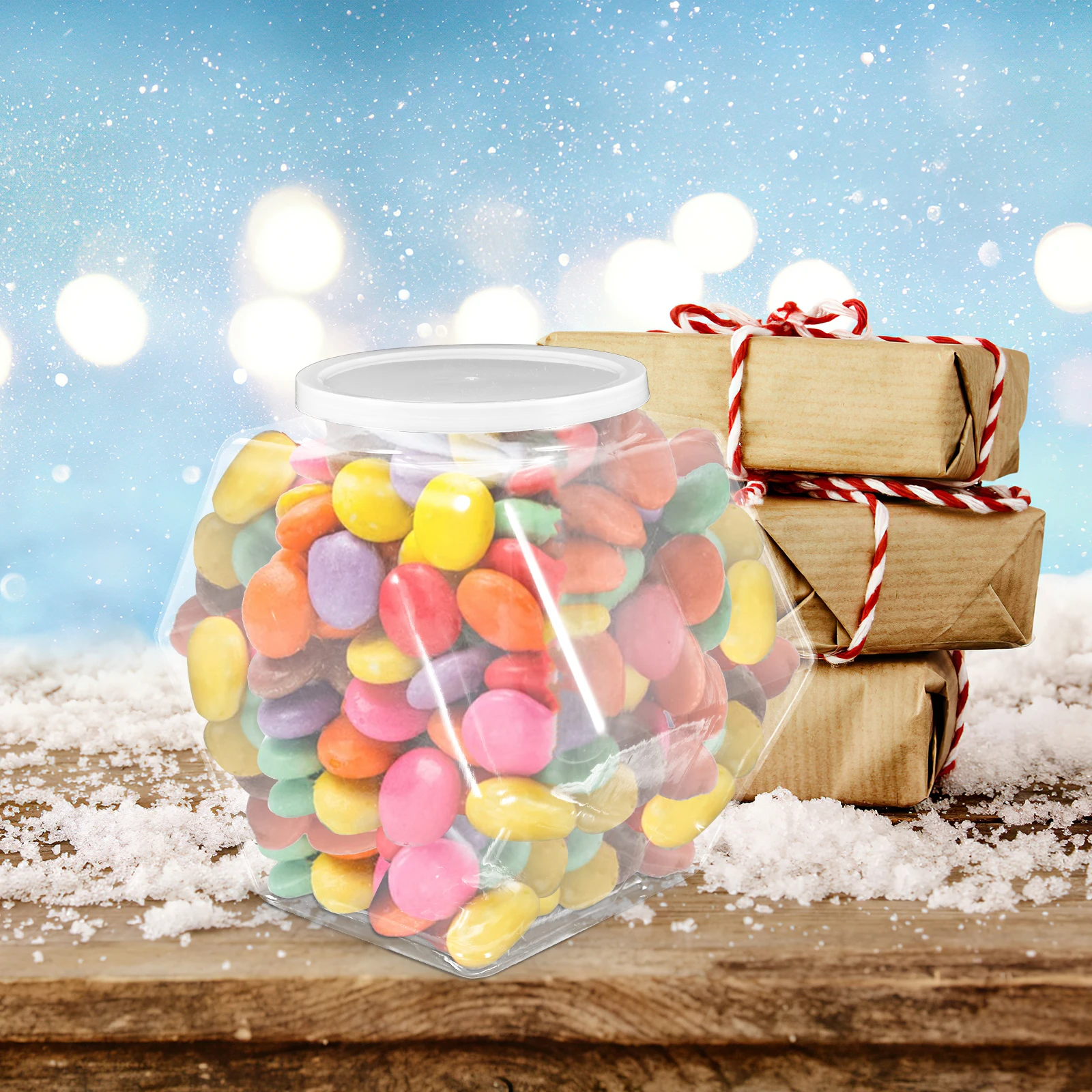 

Transparent Hexagonal Biscuit Jar 3800ml Sealed Lid Multi Functional Snack Storage Container Clear Candy Holder