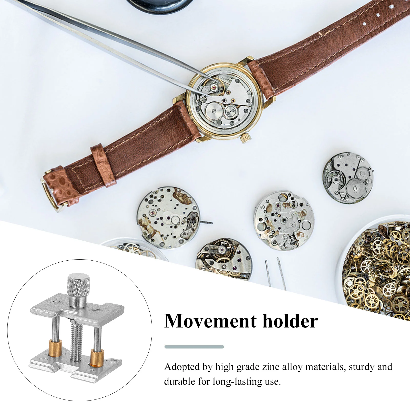 

2 pcs Watch Movement Base High-Grade Zinc Alloy Durable Repairing Tool For Smooth Maintenance Work Watch Fixing Support