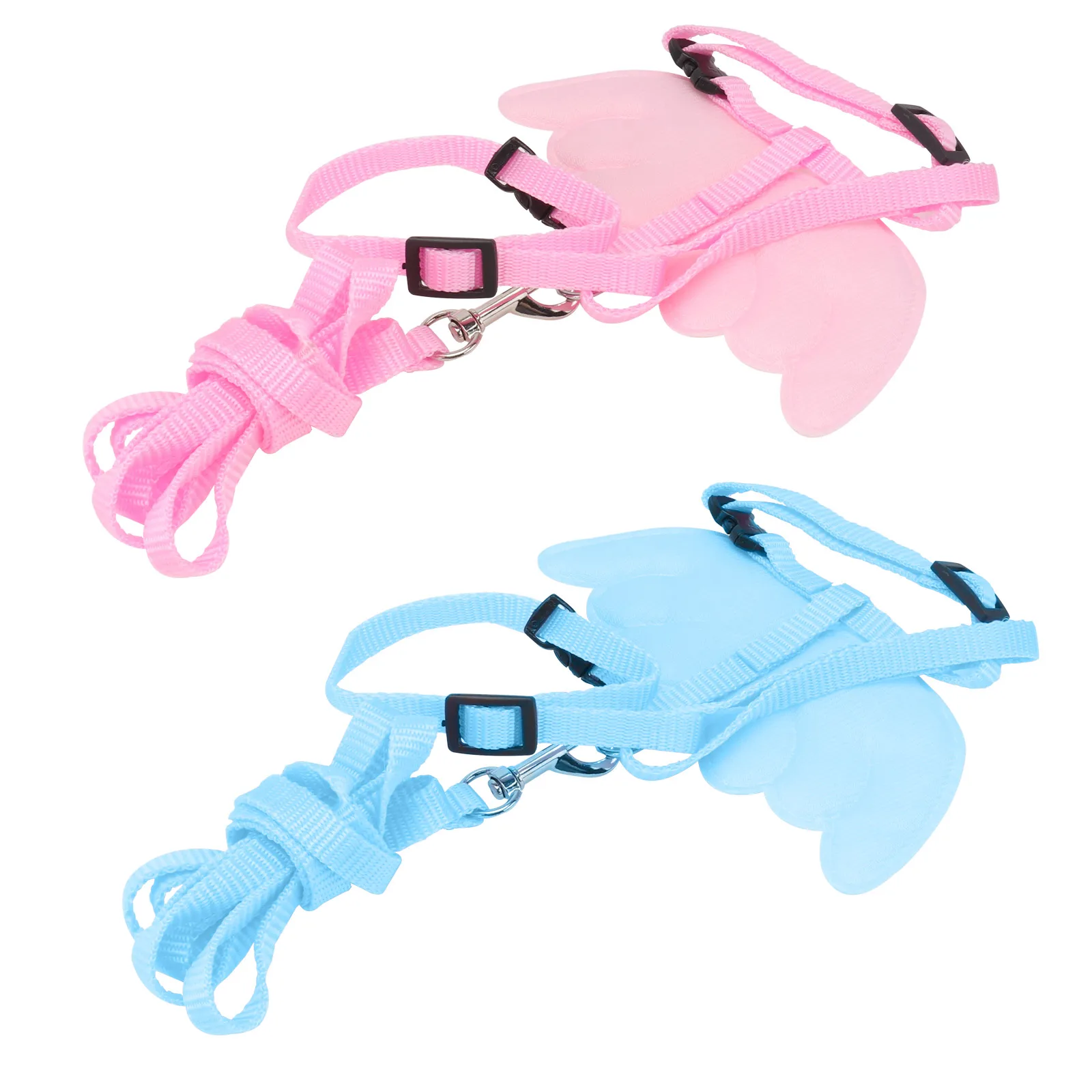 

Rabbit Leash 2 Sets Replaceable Traction Rope Walk Pet Nylon Harness Baby Bunny Durable Breathable Easy Clean Lovely Color