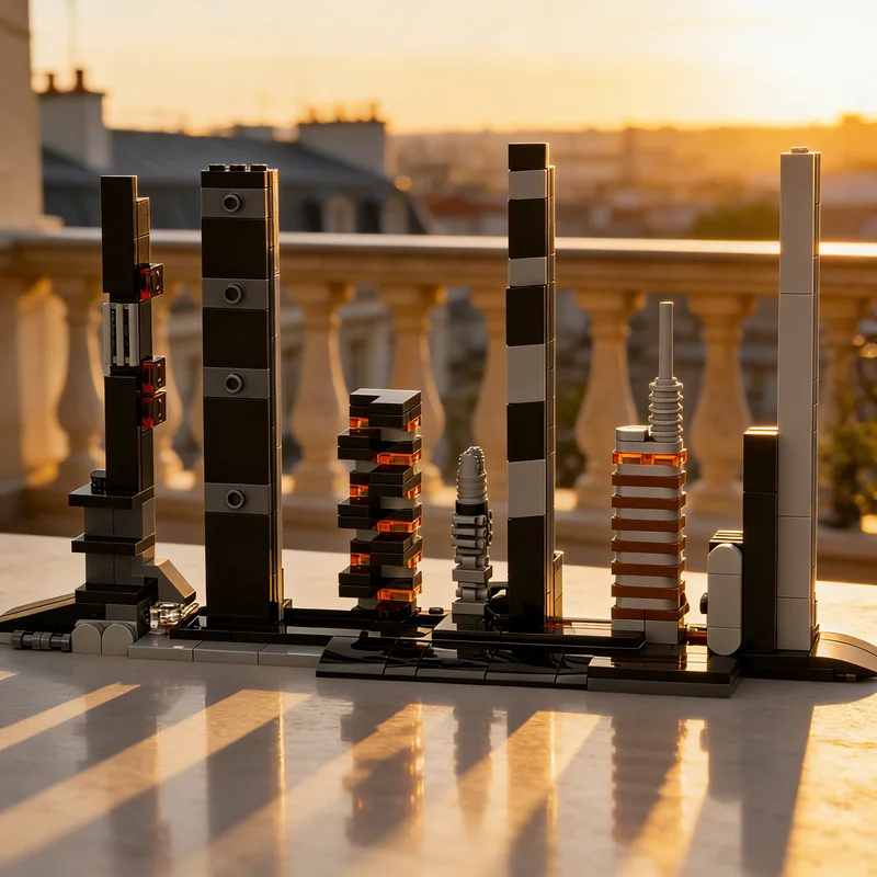 

266 деталей MOC City Skyline Champions, конструктор, модель, рождественский подарок, архитектурная сборная игрушка, DIY, креативная идея, развивающая игрушка