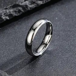 Anello classico in acciaio inossidabile liscio per uomo Color argento INS anello di fidanzamento abbinato minimalista coppia Homme Finger Jewelry