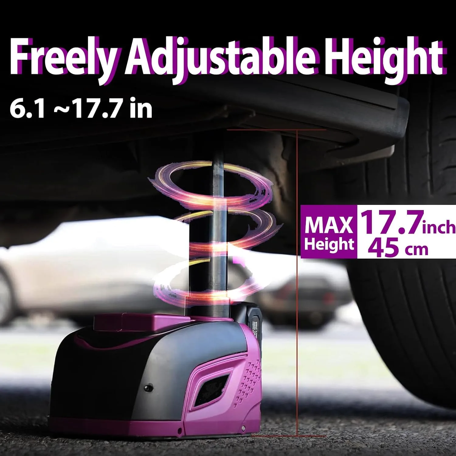 แจ็คไฮดรอลิกรถยนต์ไฟฟ้า 12V แบบพับเก็บได้สําหรับงานหนักพร้อมประแจผลกระทบไฟฟ้า ชุดเปลี่ยนยางขนาด 5 ตันสําหรับรถยนต์ SUV