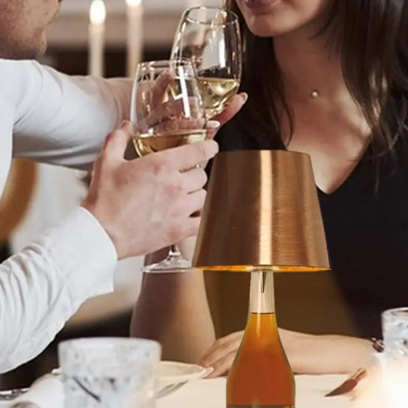 LED Wine Bottle Lamp Head Table Lamp Removable and Removable Portable Charging Decoration for Bar Cafe Atmosphere Night Light